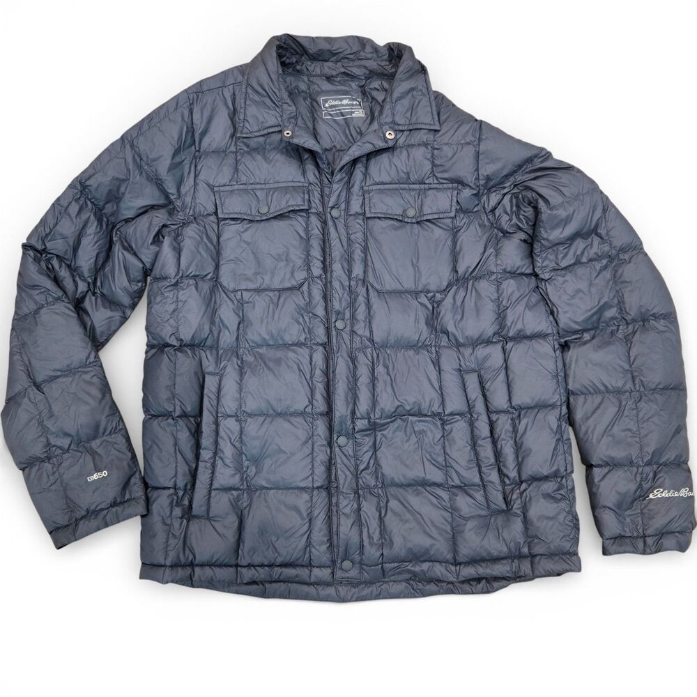 Eddie Bauer CirrusLite Shirt Jacket Mens LT Tall EB650 Down Insulated Storm Blue